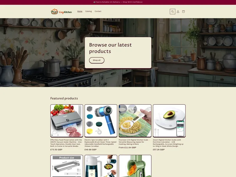 Web Design — TheCozyKitchen - Magazin DropShipping : website built by RebeDesign, design preview