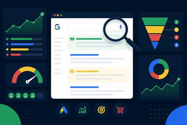 Dashboard campanii Google Ads administrate de RebeDesign